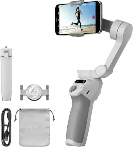Dji Osmo Mobile Se Intelligent Gimbal 3-Axis Phone Gimbal Portable And Foldable For Android & Iphone With Shotguides Smartphone Gimbal With Activetrack 5.0 Vlogging Stabilizer Youtube Video, Grey