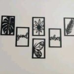 A3 Box Wooden Wall Decor Hangings Living Room, Bedroom, Kitchen, Office Pack Of 6(20 Cm, Black)