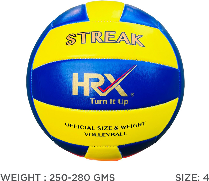 Hrx Streak Volleyball – Size: 4(Standard, Pack Of 1, Blue, Yellow)