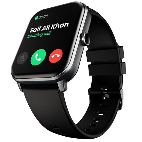 Boult Drift+ Smart Watch 1.85”Hd Screen, Bluetooth Calling, Ip68, 500 Nits Brightness,150+ Watchfaces, Ai Voice Assistant, Spo2 Monitoring, 100+ Sports Mode Smartwatch (Jet Black)