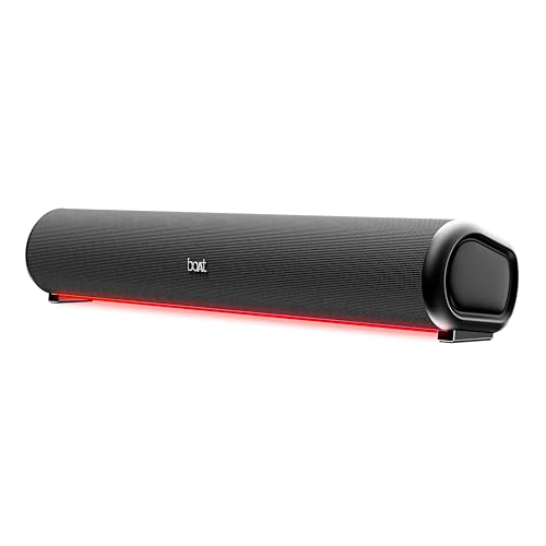Boat Aavante Bar 950 Bluetooth Soundbar W/ 40W Signature Sound, Rgb Leds, Dual Passive Radiators, Up To 7 Hrs Playback, Tws Function, Inbuilt Mic,Bt V5.3,Tf Card,Aux Port(Premium Black)