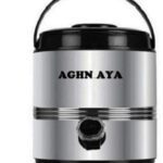 Aghnaya Steel Hot And Cold Water Dispenser I 5 Liter Size I Pu Insulated Thermosteel 5000 Ml Flask(Pack Of 1, Silver, Steel)