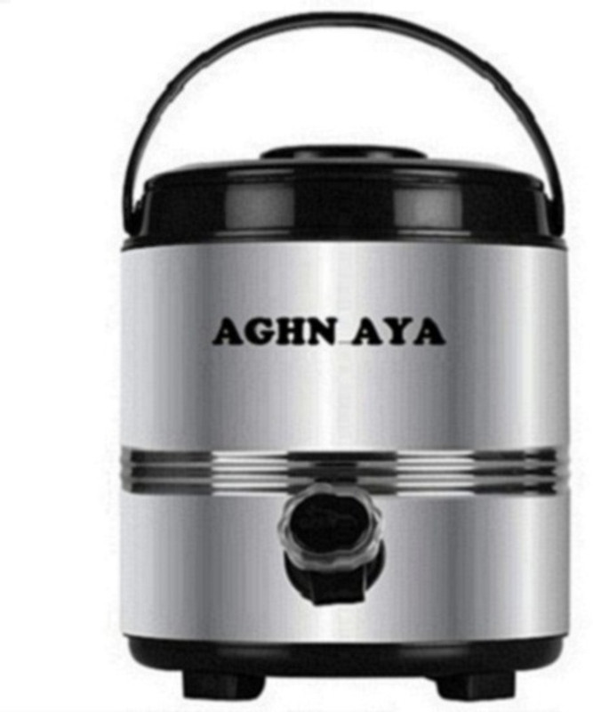 Aghnaya Steel Hot And Cold Water Dispenser I 5 Liter Size I Pu Insulated Thermosteel 5000 Ml Flask(Pack Of 1, Silver, Steel)