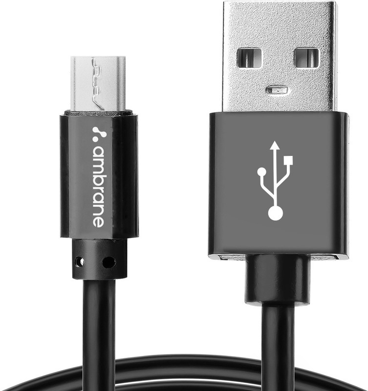 Ambrane Micro Usb Cable 3 A 1 M Acm-1 1M(Compatible With Tablets, Mobiles, Black, One Cable)