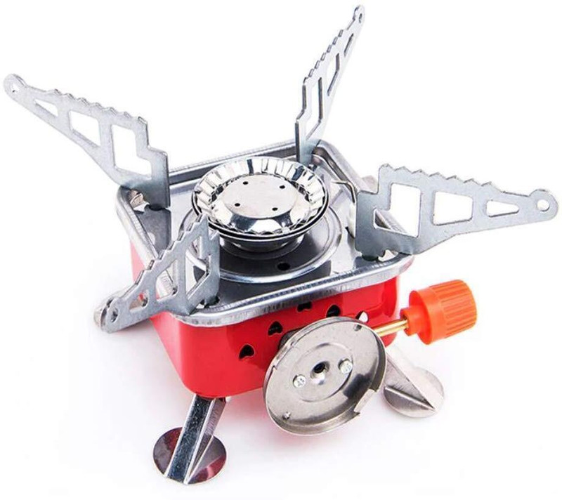 Anjaniputra Portable Gas Stove | Folding Cylinder Gas Burner For Outdoor Camping, Travelling Aluminium, Stainless Steel Manual Butane Gas Stove(1 Burners)