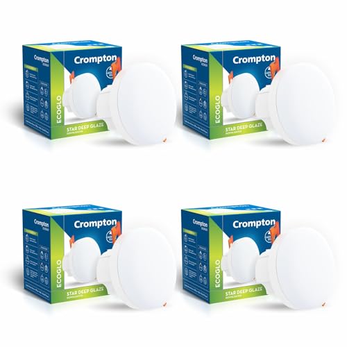 Crompton Domestic Recess Led Deep Cut Down Lighter Star Deep Glaze 6W (Warm White, Pack Of 4)