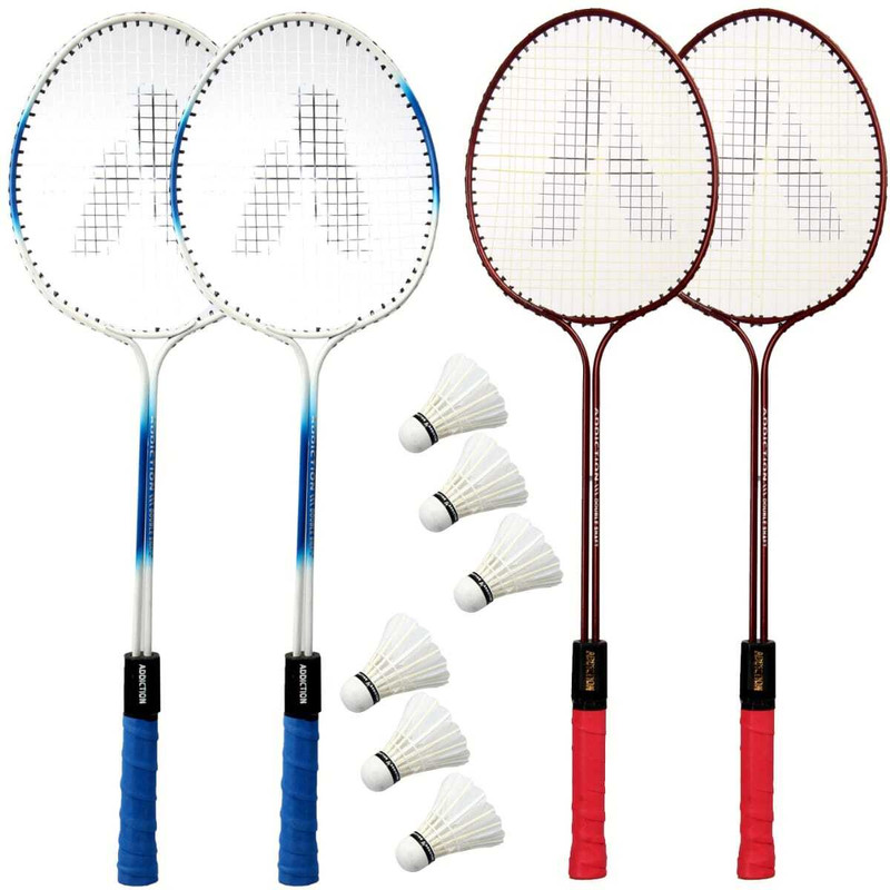 Saipro Double Shaft Badminton Racket Combo Kit Set Of 4 Racquet With 6 Pcs Shuttlecock Badminton Kit