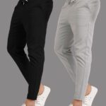 Yazole Solid Men Black, Grey Track Pants