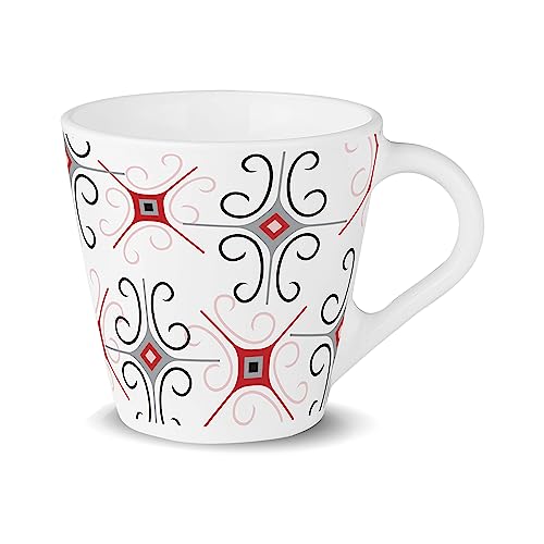 Larah By Borosil Novelty Series Anya Opalware Mug, Set Of 6 Tea/Coffee Mugs, 110 Ml Each, Microwave & Dishwasher Safe, Bone-Ash Free, Crockery Set Ideal For Daily Use & Gifting, White