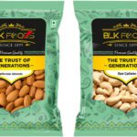 Blk Foods Select California Almond & Cashew 400G Dry Fruits Combo Pack- Cashews, Almonds(2 X 200 G)