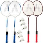 Saipro Double Shaft Badminton Racket Combo Kit Set Of 4 Racquet With 6 Pcs Shuttlecock Badminton Kit