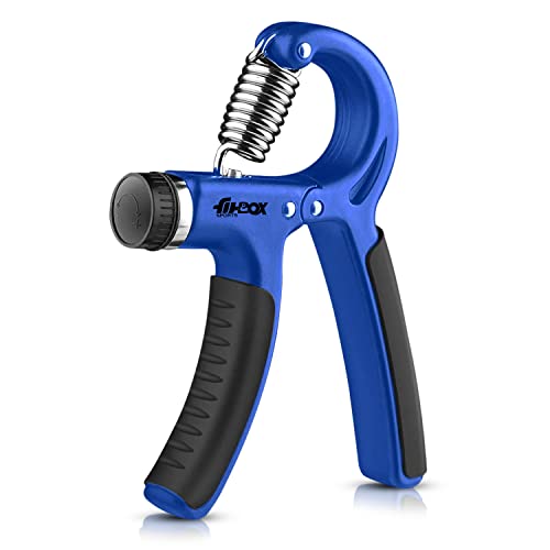 Fitbox Sports Steel Alloy Adjustable Hand Grip Strengthener (10Kg-40Kg) Finger Excerciser, Hand Gripper For Men & Women (Blue Body)