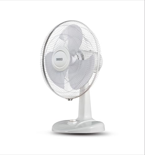 Usha Striker Plus Table Fan | 400Mm Sweep Size | 2100 Rpm | Jerk-Free & Uniform Oscillation | Aerodynamic Blade Design For High Air Delivery | Anti-Rust Protection | 100% Copper Motor | (White)
