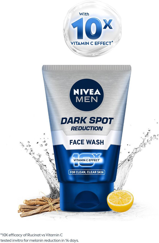 Nivea Men Dark Spot Reduction With 10X Vitamin C Effect, Licorice Cleanser For All Skin Face Wash(100 G)