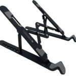 Zebronics Zeb Ns-1500 Laptop Stand With 7 Angles Adjustable Tabletop(Black) Plastic Floor And Desk Stand Laptop Stand With Adjustable Height Compatible With Universal Laptops(Black)