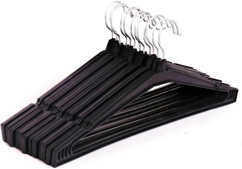 Flipkart Smartbuy (Heavy) 360 Degree Rotating Hook Plastic Shirt Pack Of 12 Hangers For  Shirt(Black)