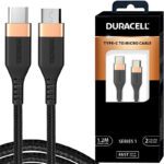 Duracell Usb Type C Cable 1.2 M Type-C To Micro Cable, 2A Braided Sync & Quick Charging Cable, 3.9 Feet (1.2M)(Compatible With Mobile, Tablet, Powerbank, Laptop Devices, Black)