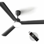 Longway Luminair 1200 Mm Bldc Ceiling Fan With Remote Control & Led Light | Bee 5 Star Rated | Ultra High Speed 3 Blade Anti-Dust Decorative | 5 Years Warranty (Smoked Brown, Pack Of 1)