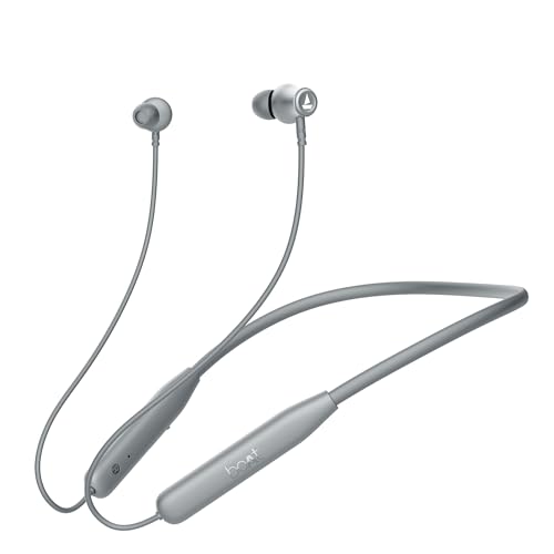 Boat Rockerz 111, 40Hrs Battery, Dual Device Pairing, Enx Tech, Low Latency Mode, Fast Charging, Btv5.3, Ipx5, Type-C Interface, Bluetooth In Ear Neckband, Wireless With Mic Earphones (Ash Grey)