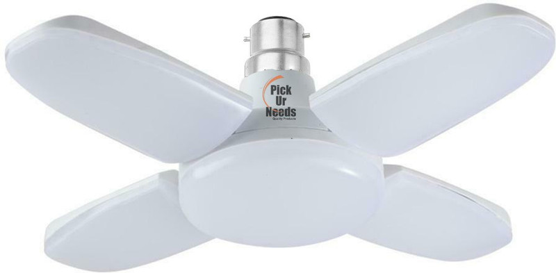 Pick Ur Needs B22 Foldable Light, 28W 4-Leaf Fan Blade Led Light Bulb, Super Bright Pendant Lamp Ceiling Lamp(White)