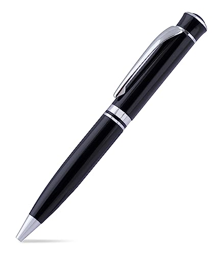 Amazon Basics Ballpoint Pen With Case For Office, Home And Gifting (Black Body, Blue Ink)