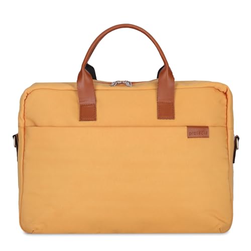 Protecta Strong Buzz Office Laptop Messenger Bag Briefcase For Men & Women Fits Laptops Uo To 15.6 Inch And Macbooks Up To 16 Inch – Ideal For Work & Office – Yellow