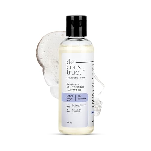 Deconstruct Oil Control Face Wash | 0.5% Salicylic Acid & 1% Niacinamide | Controls Oil, Reduces Acne | Calms & Refreshes Skin With A Cooling Feel | For Oily, Acne & Pimple-Prone Skin|100Ml