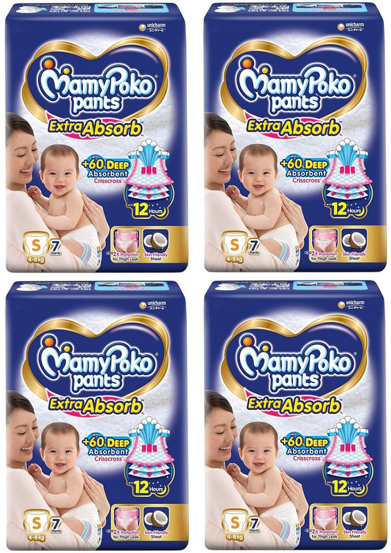 Mamypoko Pants New Extra Absorb Small Dipaers – S(28 Pieces)