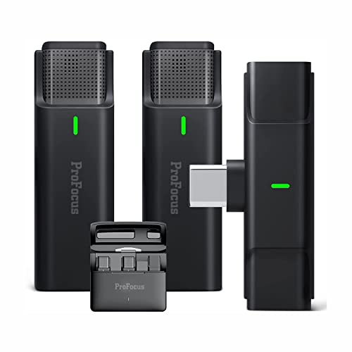 Smart Microphone For Android Users With Charging Case (Ep033A C-Type) C-Type, Plug & Play Dual-Channel Lavalier By Profocus