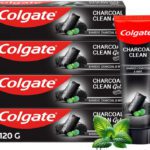 Colgate Charcoal Clean Black Gel Toothpaste, Deep Clean, Plaque Removal (Combo Pack) Toothpaste(480 G, Pack Of 4)