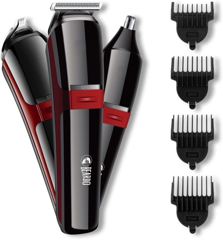 Beardo Ape-X 3-In-1 Trimmer, Nose Trimmer, Shaver, Manscaping. Trimmer 120 Min  Runtime 4 Length Settings(Black)