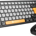 Portronics Por 2113 Wireless Standard Laptop Keyboard Compatible With Desktop, Laptop, Mac Easy To Use,Plug And Play,Quick, Comfy Durable Body(Grey, Orange)