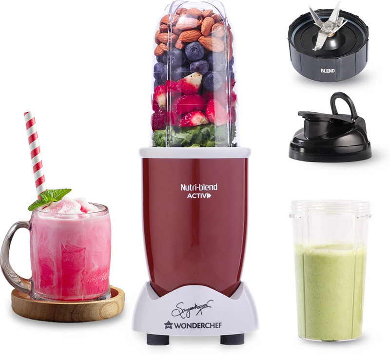 Wonderchef Nutri-Blend 500 W Juicer Mixer Grinder(Nutri-Blend Activ, 22000 Rpm, | 2 Jars | Red)