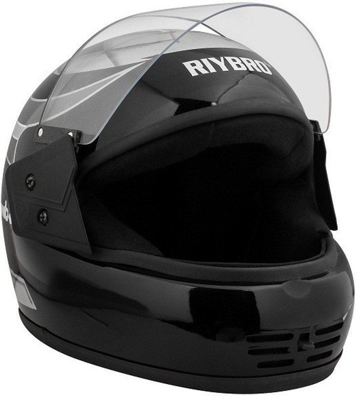 Riybro Full Face Isi Marked With Adjustable Strap Fro Men & Women Bike & Scooty Riding Motorbike Helmet(Black,Silver)