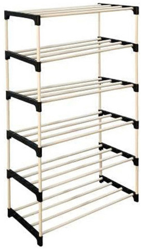 Plexus Enterprises Plastic Foldable Shoe Rack, Shoes Rack For Home, Plastic Adjustable Shoe Rack Plastic Shoe Stand(Black, 6 Shelves, Diy(Do-It-Yourself))