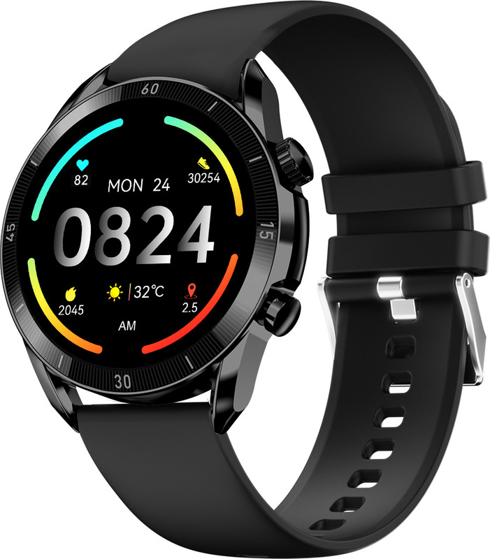 Fire-Boltt Legacy 36.3Mm (1.43″) Amoled Display, Bluetooth Calling Wireless Charging Smartwatch(Black S Strap, Free Size)