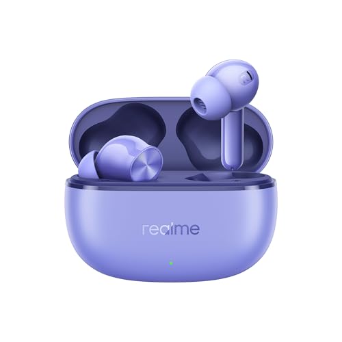 Realme Buds T200 Lite Bluetooth In Ear Earbuds,4 Mic, Ai Enc For Calls,48 Hours Total Playback With Fast Charging And Ultra Low Latency Gaming Tws,Google Fast Pair,With Mic (Aurora Purple)