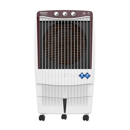 Maharaja Whiteline Maxberg Desert Air Cooler| 200W | 85 L Large Tank| Portable Desert Cooler For Home |Anti-Bacterial Honeycomb Pads | 4-Way Airflow| Inverter Compatible Cooler | 2 Yr Warranty