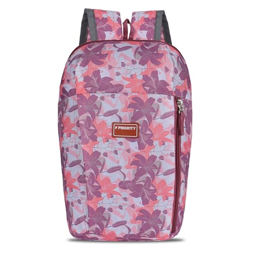Priority 10 Ltr Trendy Small Casual Day Backpack/Office | Travel Bag | School Bag | College Bag | Versatile Bag For Men & Women |For Girl & Boy (Plum)
