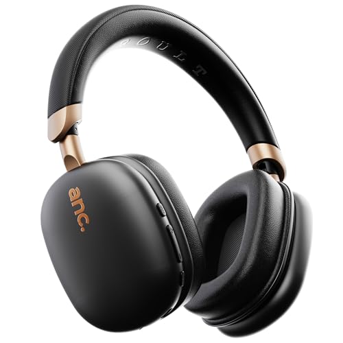 Boult Newly Launched Fluid X Pro Anc Headphones Bluetooth Wireless With 70H Playtime, 40Mm Bass Driver, Active Noise Cancellation, Type-C Fast Charging, Anc Headphones Wireless With Mic (Raven Black)