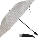 Umbrella Mart 3 Fold Checkered Printed Rain Sun & Uv Rays Protective Manual Open Umbrella(Grey)