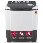 Lg 7 Kg 5 Star Wind Jet Dry Semi-Automatic Top Loading Washing Machine (P7020Ngaz, Dark Gray, Rat Away Feature)
