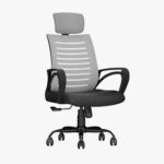 Cellbell Desire C104 Mesh High Back Ergonomic Office Chair – Adjustable Seat Height, Sturdy Metal Base, Revolving Study & Computer Chair For Work From Home, Grey