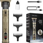 One Plus Op 818 Cordless Professional Metal Body,Led Display With Turbo Mode Hair Trimmer 120 Min Runtime 4 Length Settings(Gold)