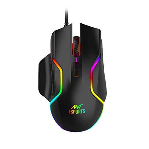 Ant Esports Gm320 Rgb Optical Wired Gaming Mouse | 8 Programmable Buttons | 12800 Dpi