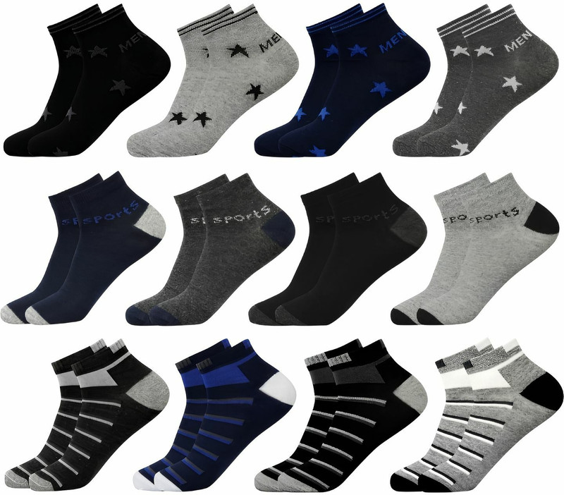 Uvlog Unisex Printed Ankle Length(Pack Of 12)