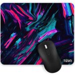 Tizum Mouse Pad Computer Mouse Mat With Anti-Slip Rubber Base & Smooth Mouse Control With Spill-Resistant Surface For Laptop, Notebook, Macbook Pro, Gaming Computer (9.4*7.9 Inches), Beta (Multicolor)