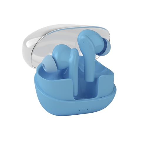 Amazon Basics Tws In-Ear Earbuds (P50) With Fast Charging Up To 50 Hours Of Playtime | Dual 10Mm Driver | Ipx4 Water-Resistance | Bluetooth 5.3 | Quad Mic With Enc | Touch Control (Light Blue)