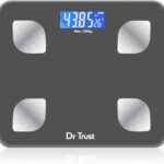 Dr Trust (Usa) Rechargeable Bluetooth Digital Smart Fitness Body Fat Composition Analyzer Bmi Weight Machine For Human Usb Electronic Weighing Scale- 505 (Gray)