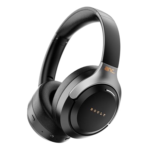 Boult Newly Launched Anchor Bluetooth Wireless Over Ear Headphones With Mic, Active Noise Cancellation, 72H Playtime, Aux Option, Type-C Fast Charging, 40Mm Bass Drivers, Ipx5, Gaming Anc Headphones.